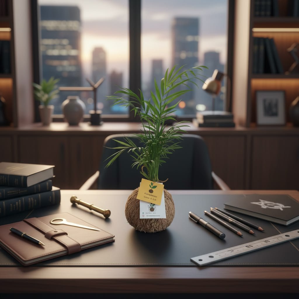 kokedamas em ambientes comerciais